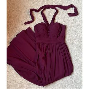 Tie Neck Halter Full-Length Formal Dress